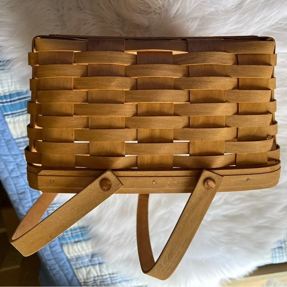 Longaberger Woven Handmade Basket 2003 Double Handle